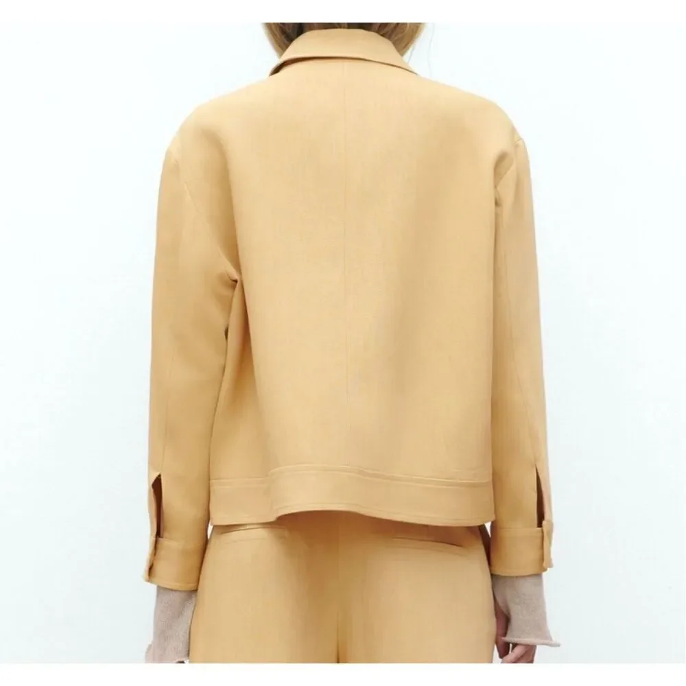 Zara beige button